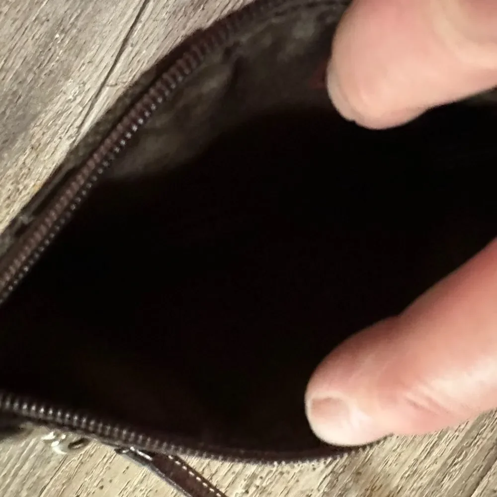 Coach brown classic leather wristlet